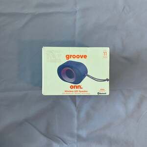 onn. Groove Portable Waterproof Wireless LED Bluetooth Speaker IPX6, Blue